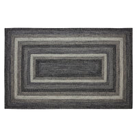 Thumbnail for Sawyer Mill Black White Jute Braided Rug Rectangular with Rug Pad 5x8' VHC Brands