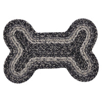 Sawyer Mill Black White Indoor/Outdoor Small Bone Braided Rug 11.5