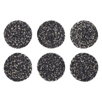 Sawyer Mill Black White Jute Coaster Set of 6 - The Fox Decor