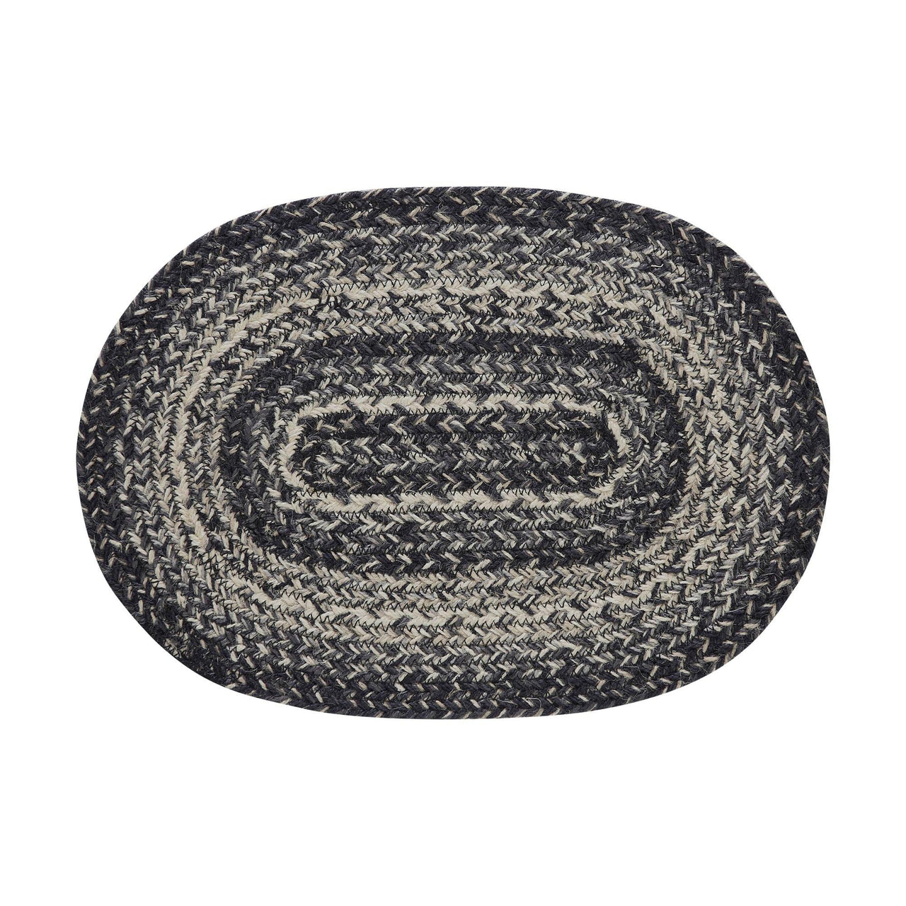 Sawyer Mill Black White Jute Oval Placemat 10x15 - The Fox Decor