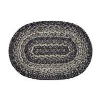Sawyer Mill Black White Jute Oval Placemat 10x15 - The Fox Decor