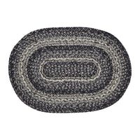 Sawyer Mill Black White Jute Oval Placemat 13x19 - The Fox Decor