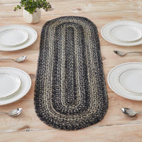 Sawyer Mill Black White Jute Oval Runner 12x36 - The Fox Decor
