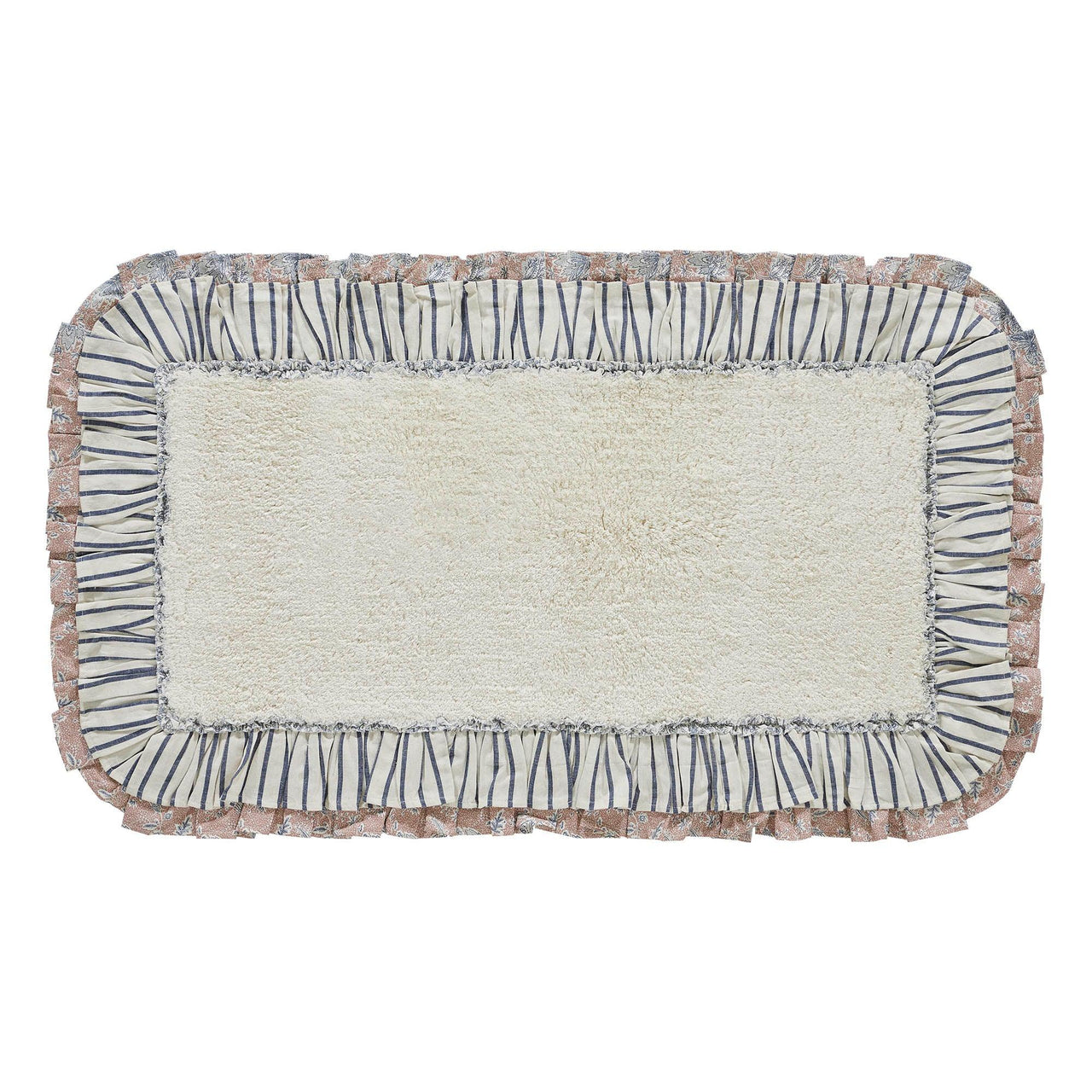 Kaila Ticking Blue Bathmat 27x48 - The Fox Decor