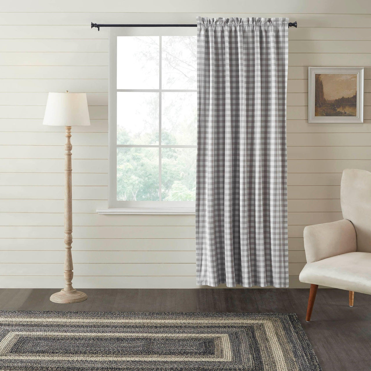 Annie Buffalo Grey Check Blackout Panel 84x50 VHC Brands