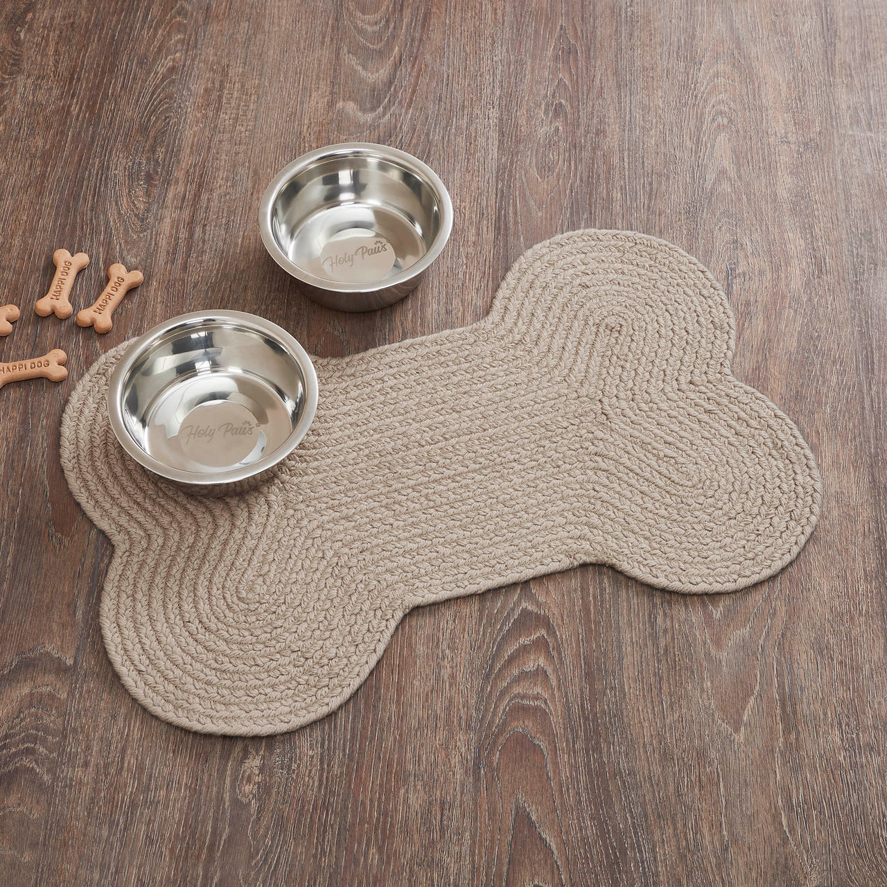 Natural Indoor/Outdoor Medium Bone Braided Rug 23"x15" VHC Brands - The Fox Decor