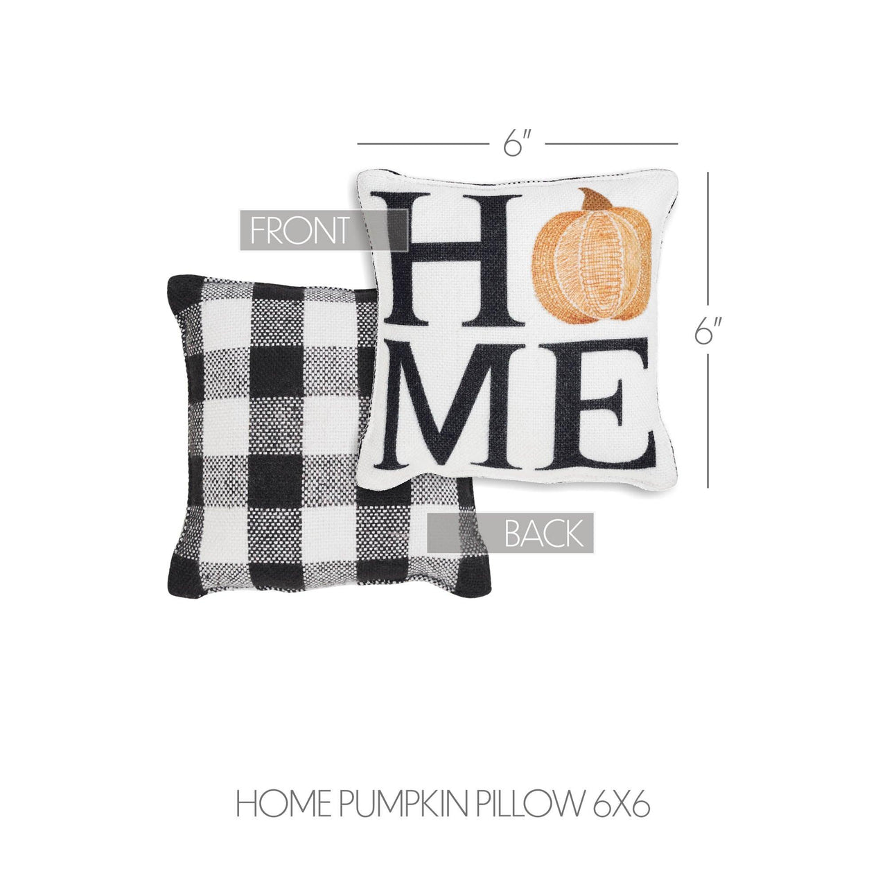 Annie Black Check Home Pumpkin Pillow 6x6 - The Fox Decor