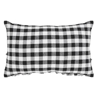 Annie Black Check Home Pumpkin Ruffle Pillow 14x22 - The Fox Decor
