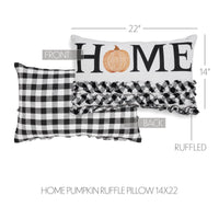 Annie Black Check Home Pumpkin Ruffle Pillow 14x22 - The Fox Decor