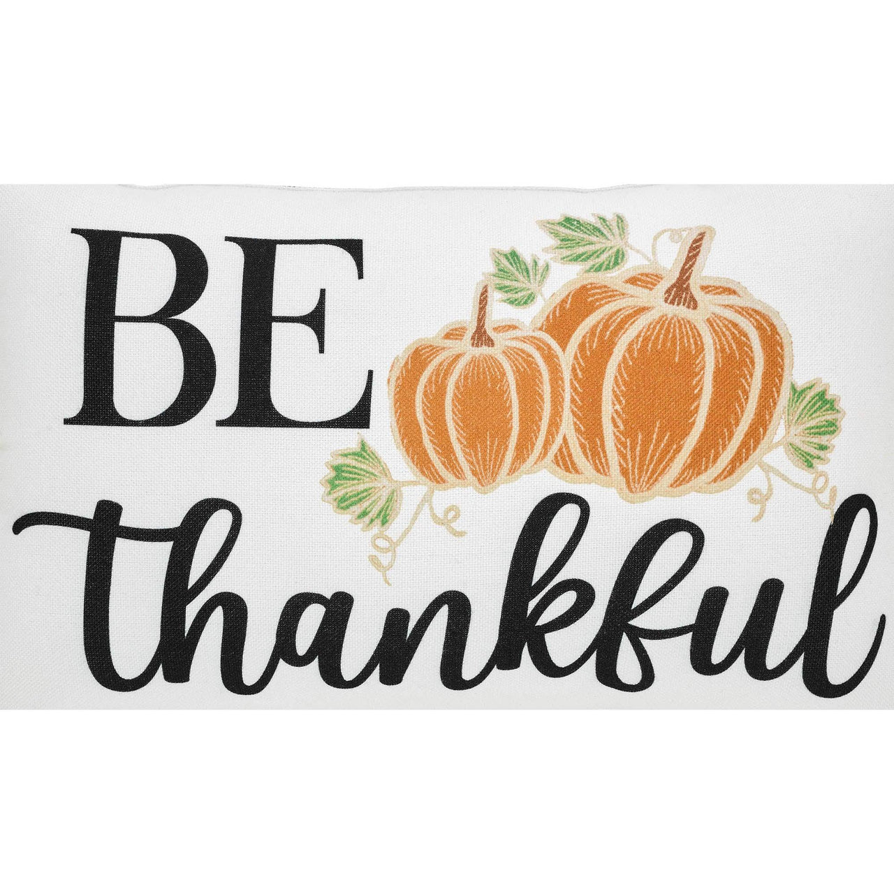 Annie Black Check Be Thankful Pumpkin Pillow 14x22 - The Fox Decor