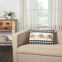 Annie Black Check Pumpkin Patch Pillow 14x22 - The Fox Decor