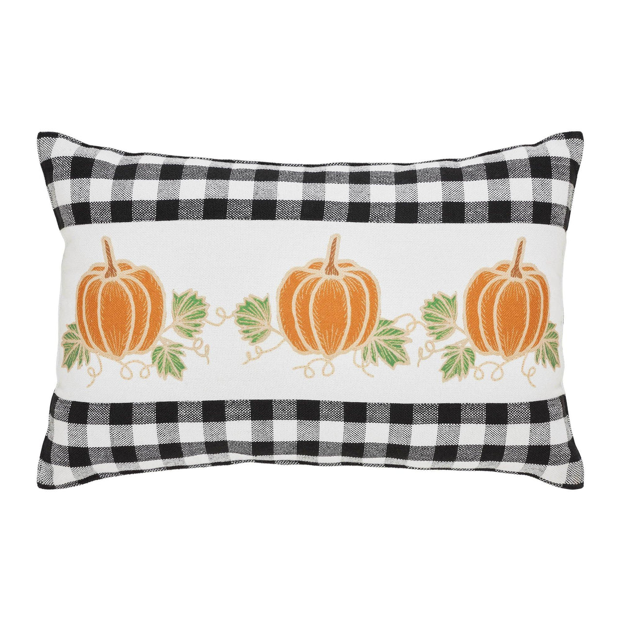 Annie Black Check Pumpkin Patch Pillow 14x22 - The Fox Decor