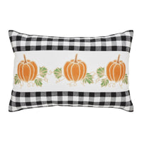 Annie Black Check Pumpkin Patch Pillow 14x22 - The Fox Decor