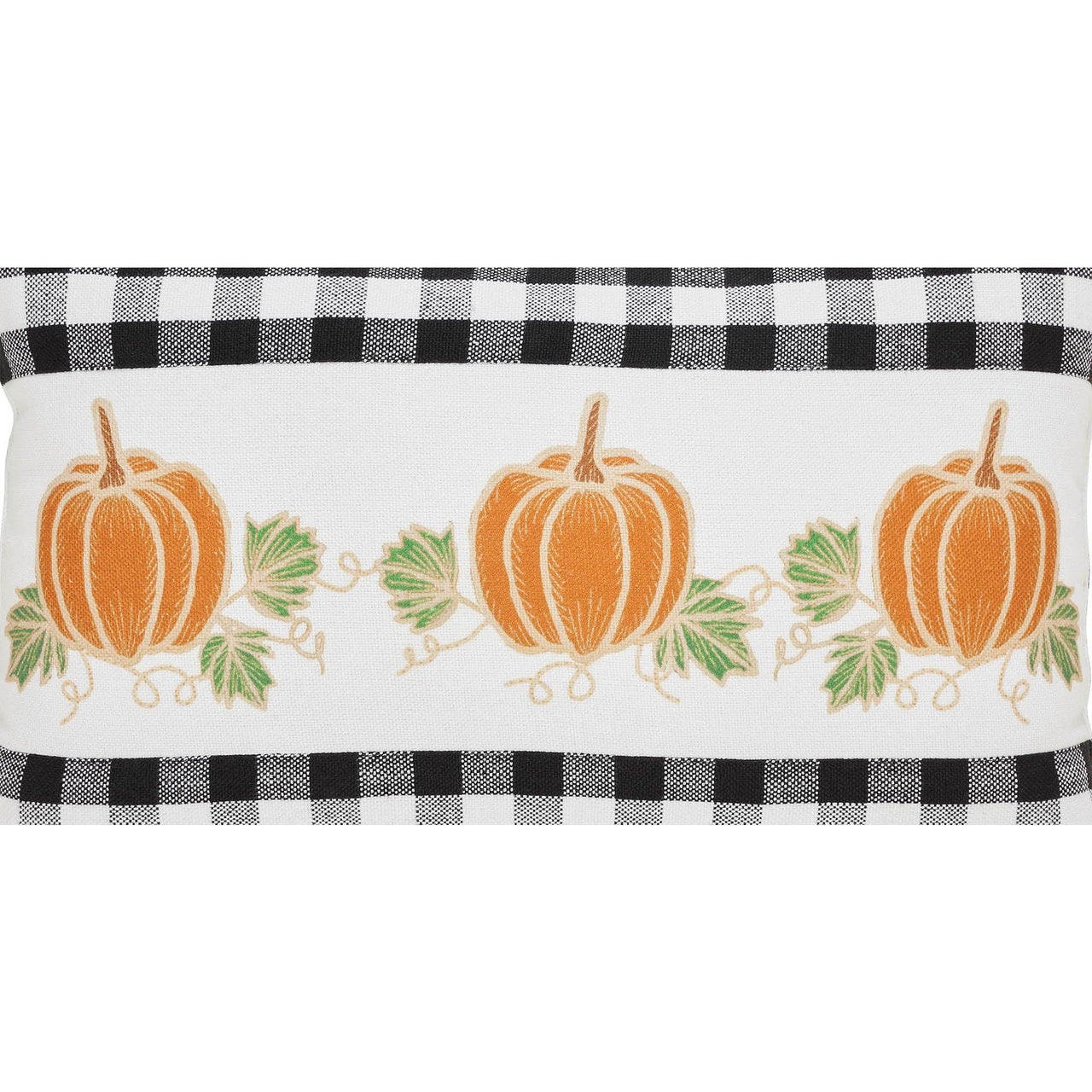 Annie Black Check Pumpkin Patch Pillow 14x22 - The Fox Decor