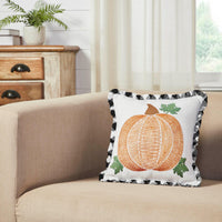 Annie Black Check Pumpkin Pillow 12x12 - The Fox Decor