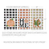 Thumbnail for Annie Check Multicolor Harvest Tea Towel Set of 3 - The Fox Decor
