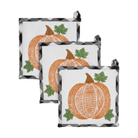 Thumbnail for Annie Black Check Pumpkin Trivet 8x8 Set of 3 - The Fox Decor