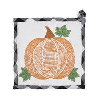 Thumbnail for Annie Black Check Pumpkin Trivet 8x8 Set of 3 - The Fox Decor