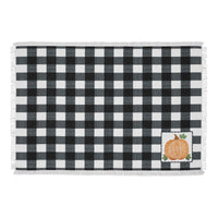 Annie Black Check Pumpkin Placemat Set of 2 13x19 - The Fox Decor