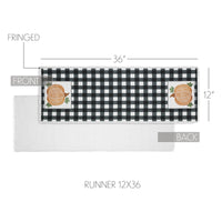 Annie Black Check Pumpkin Runner 12x36 - The Fox Decor