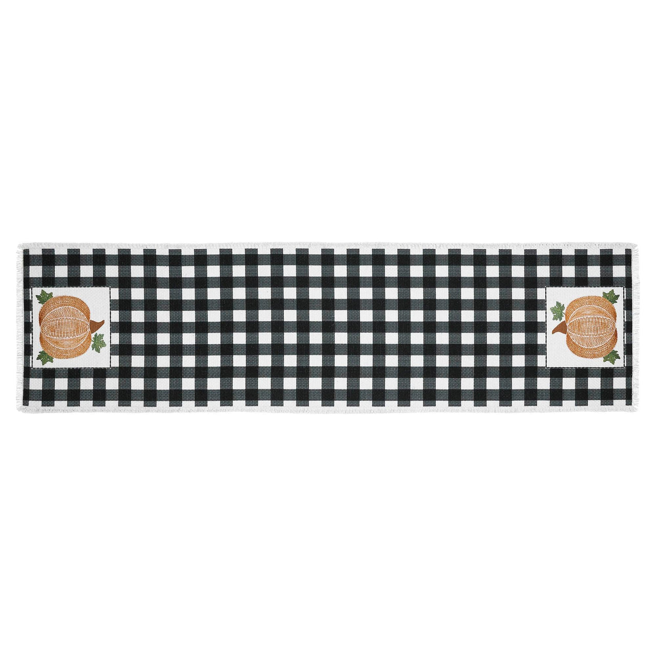 Annie Black Check Pumpkin Runner 12x48 - The Fox Decor