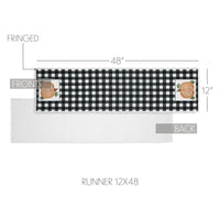 Annie Black Check Pumpkin Runner 12x48 - The Fox Decor
