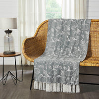 Thumbnail for Silhouette Pumpkin Grey Throw 50x60 - The Fox Decor