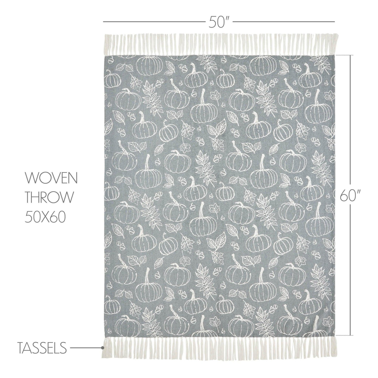 Silhouette Pumpkin Grey Throw 50x60 - The Fox Decor