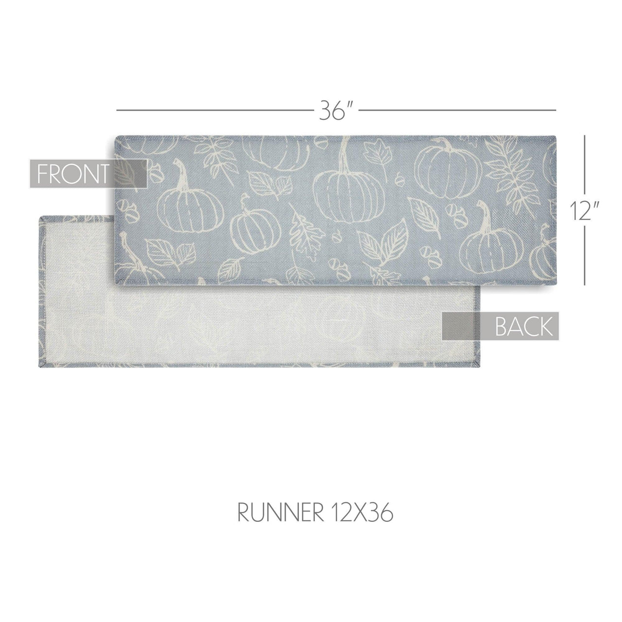 Silhouette Pumpkin Grey Runner 12x36 - The Fox Decor