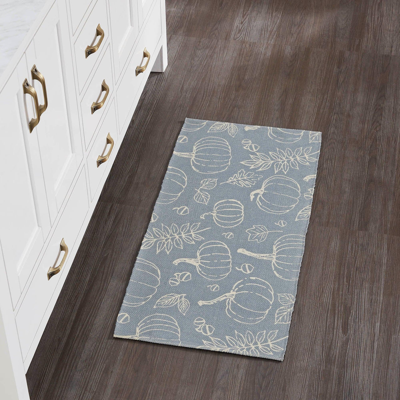 Silhouette Pumpkin Grey Indoor/Outdoor Rug Rect 17x36 - The Fox Decor