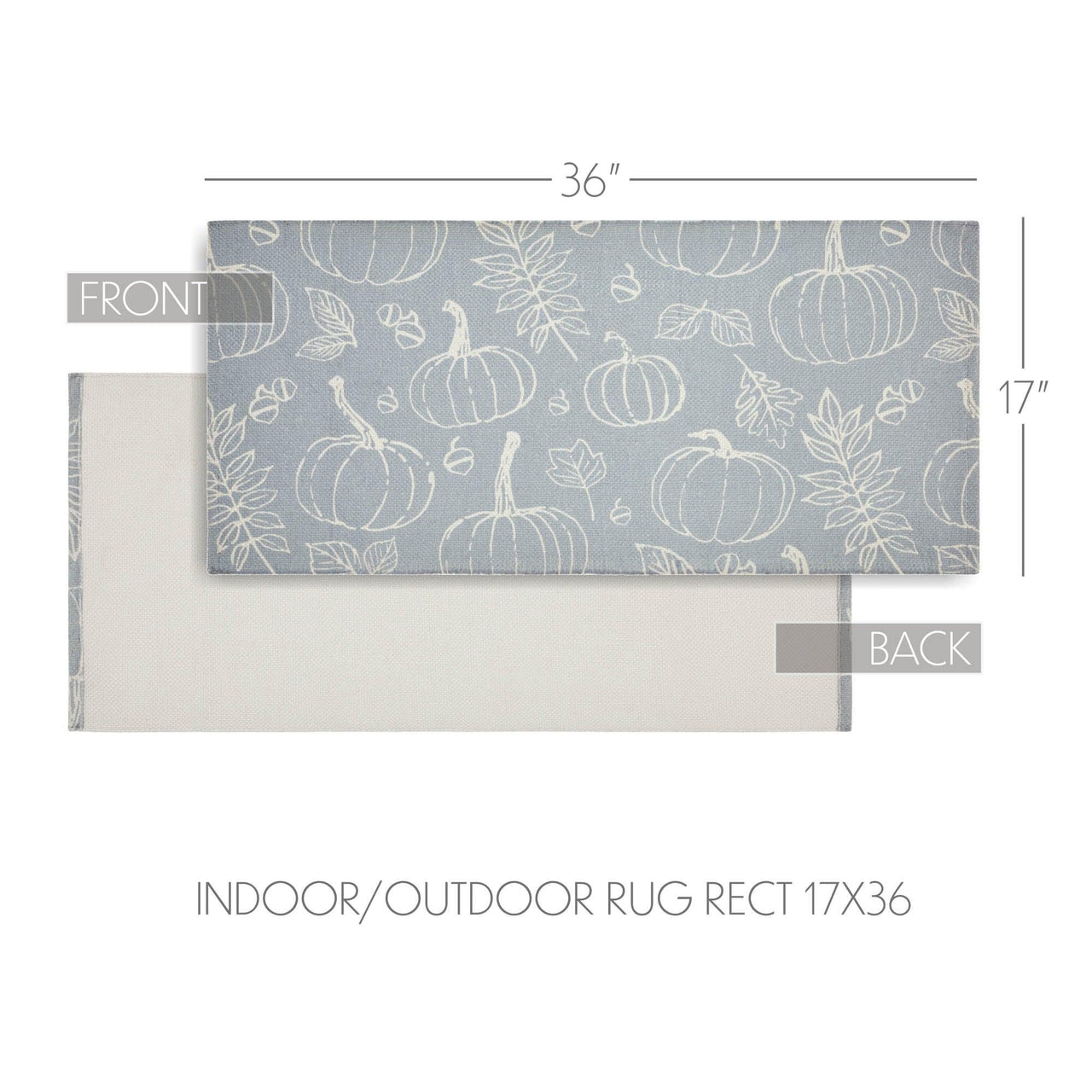 Silhouette Pumpkin Grey Indoor/Outdoor Rug Rect 17x36 - The Fox Decor