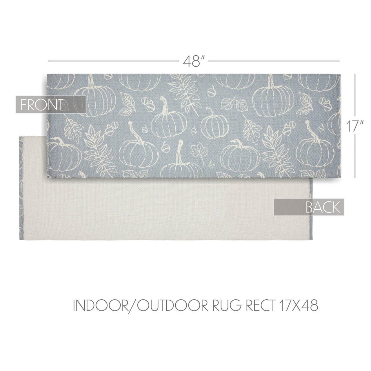 Silhouette Pumpkin Grey Indoor/Outdoor Rug Rect 17x48 - The Fox Decor