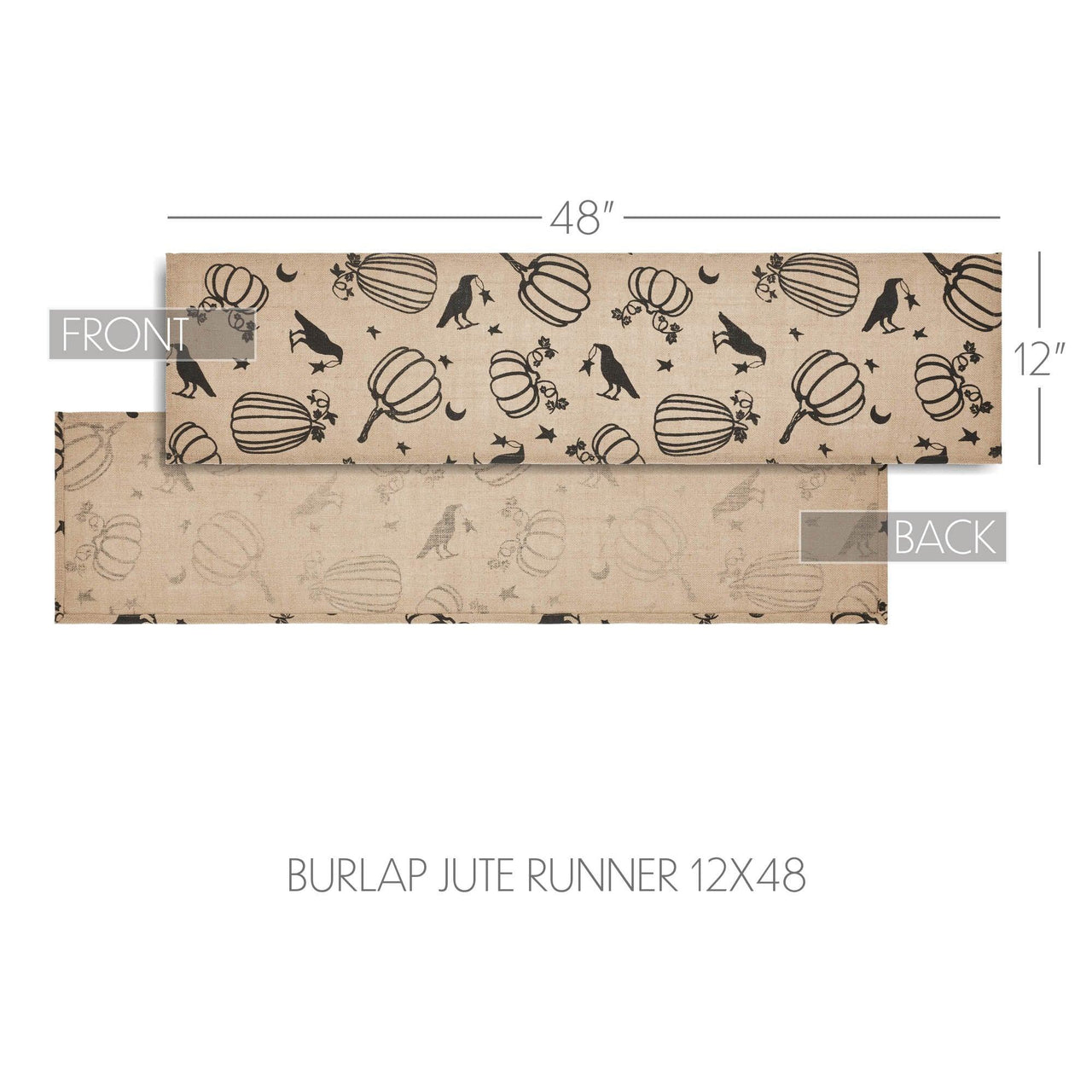 Raven Harvest Burlap Jute Runner 12x48 - The Fox Decor