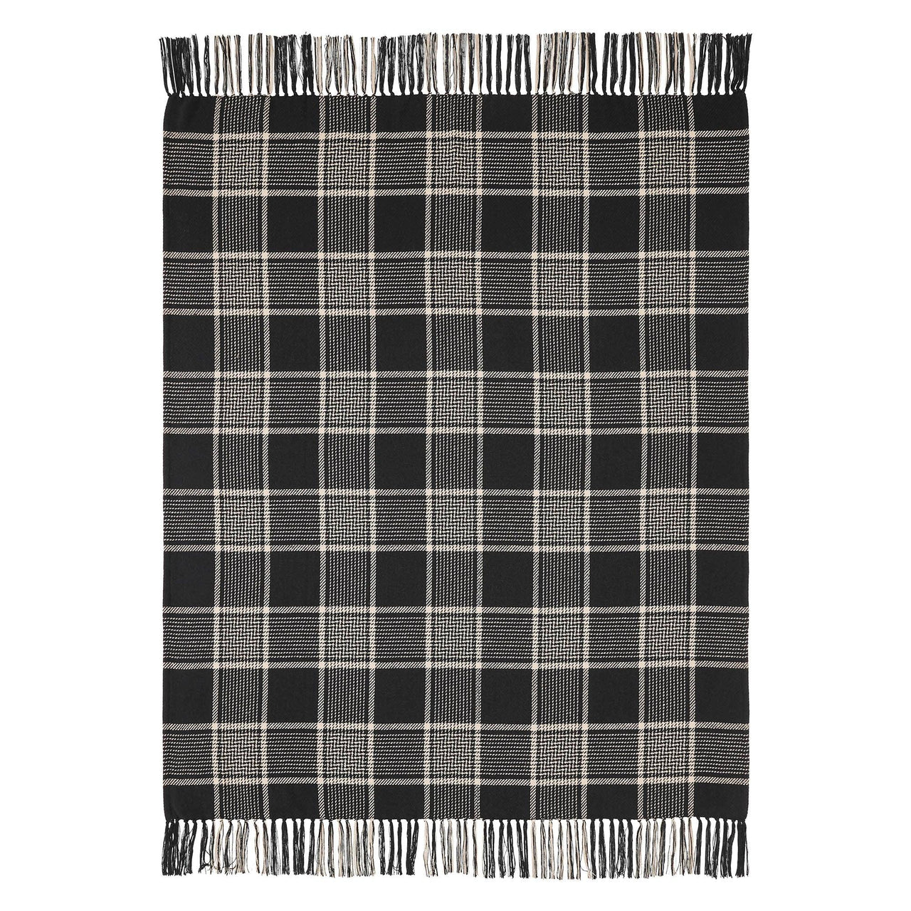 Eston Black Tan Plaid Throw 50x60 - The Fox Decor