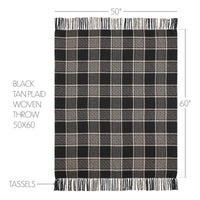 Thumbnail for Eston Black Tan Plaid Throw 50x60 - The Fox Decor