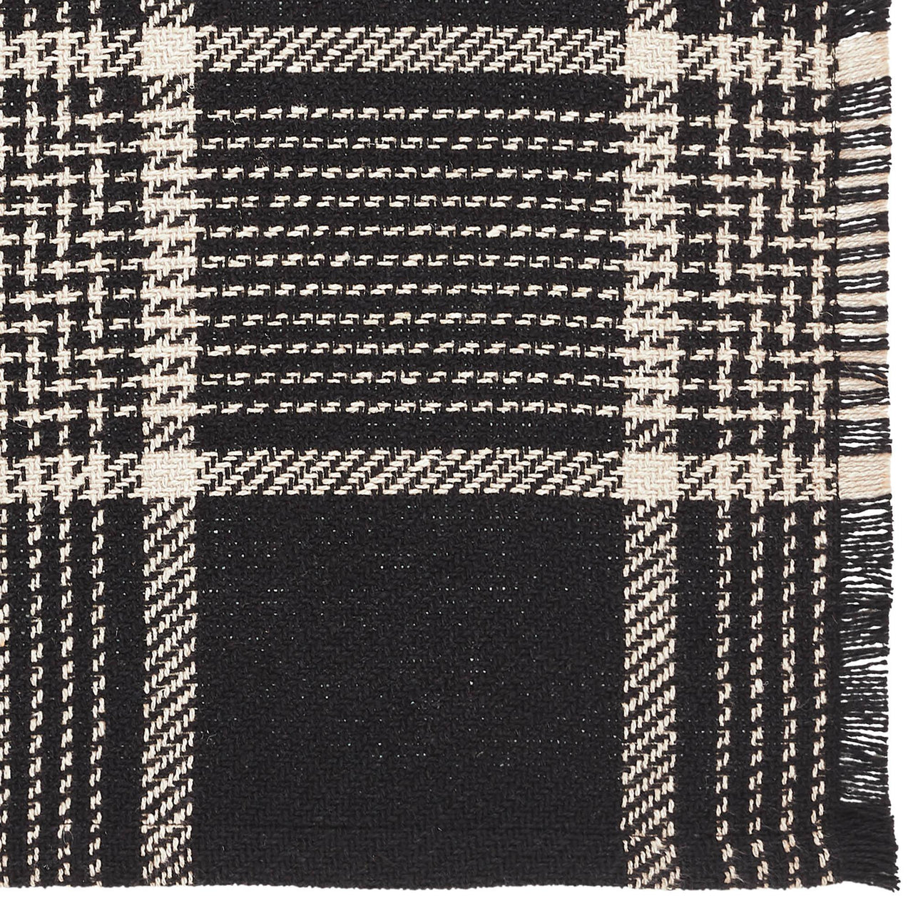 Eston Black Tan Plaid Runner 12x36 - The Fox Decor