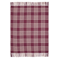 Thumbnail for Eston Burgundy Tan Plaid Throw 50