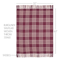 Thumbnail for Eston Burgundy Tan Plaid Throw 50