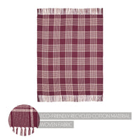 Thumbnail for Eston Burgundy Tan Plaid Throw 50