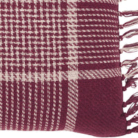 Eston Burgundy Tan Plaid Pillow 12x12 - The Fox Decor