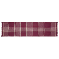 Thumbnail for Eston Burgundy Tan Plaid Runner 12x48 - The Fox Decor