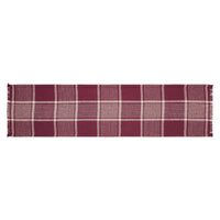 Thumbnail for Eston Burgundy Tan Plaid Runner 12x48 - The Fox Decor