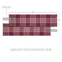 Thumbnail for Eston Burgundy Tan Plaid Runner 12x48 - The Fox Decor