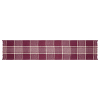 Thumbnail for Eston Burgundy Tan Plaid Runner 12x60 - The Fox Decor