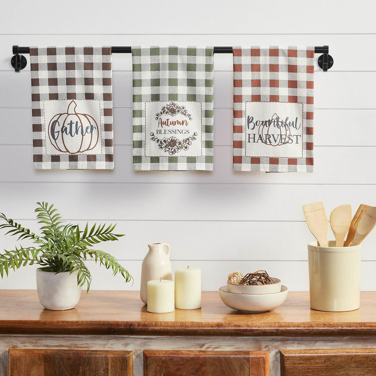 Bountifall Harvest Theme Tea Towels Set of 3 19x28 - The Fox Decor