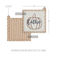 Thumbnail for Bountifall Pumpkin Gather Trivet Set of 3 8x8 - The Fox Decor