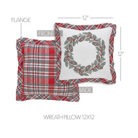 Thumbnail for Gregor Plaid Wreath Pillow 12x12 - The Fox Decor