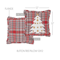 Thumbnail for Gregor Plaid Button Tree Pillow 12x12 - The Fox Decor