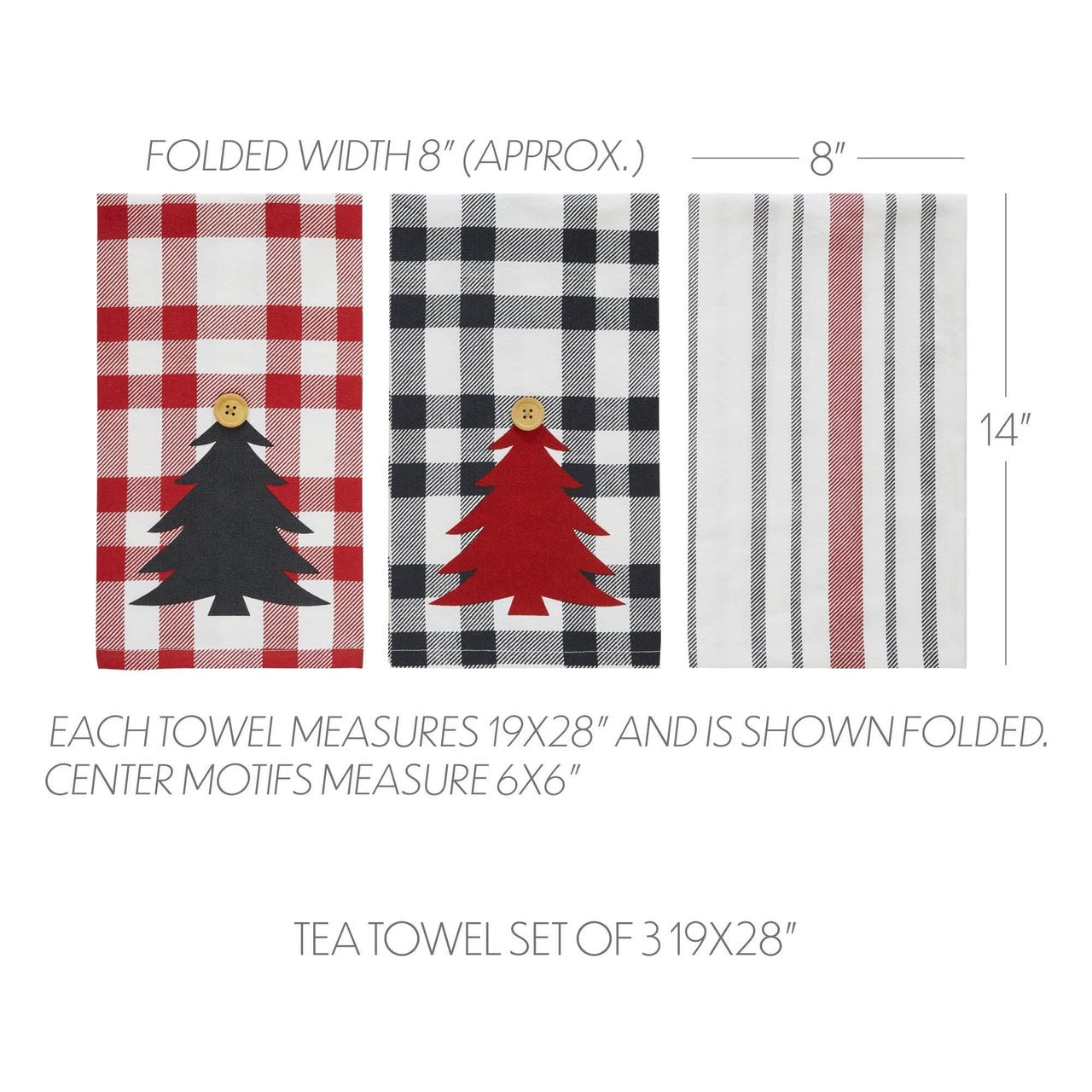 Gregor Plaid Tea Towel Set of 3 19x28 - The Fox Decor