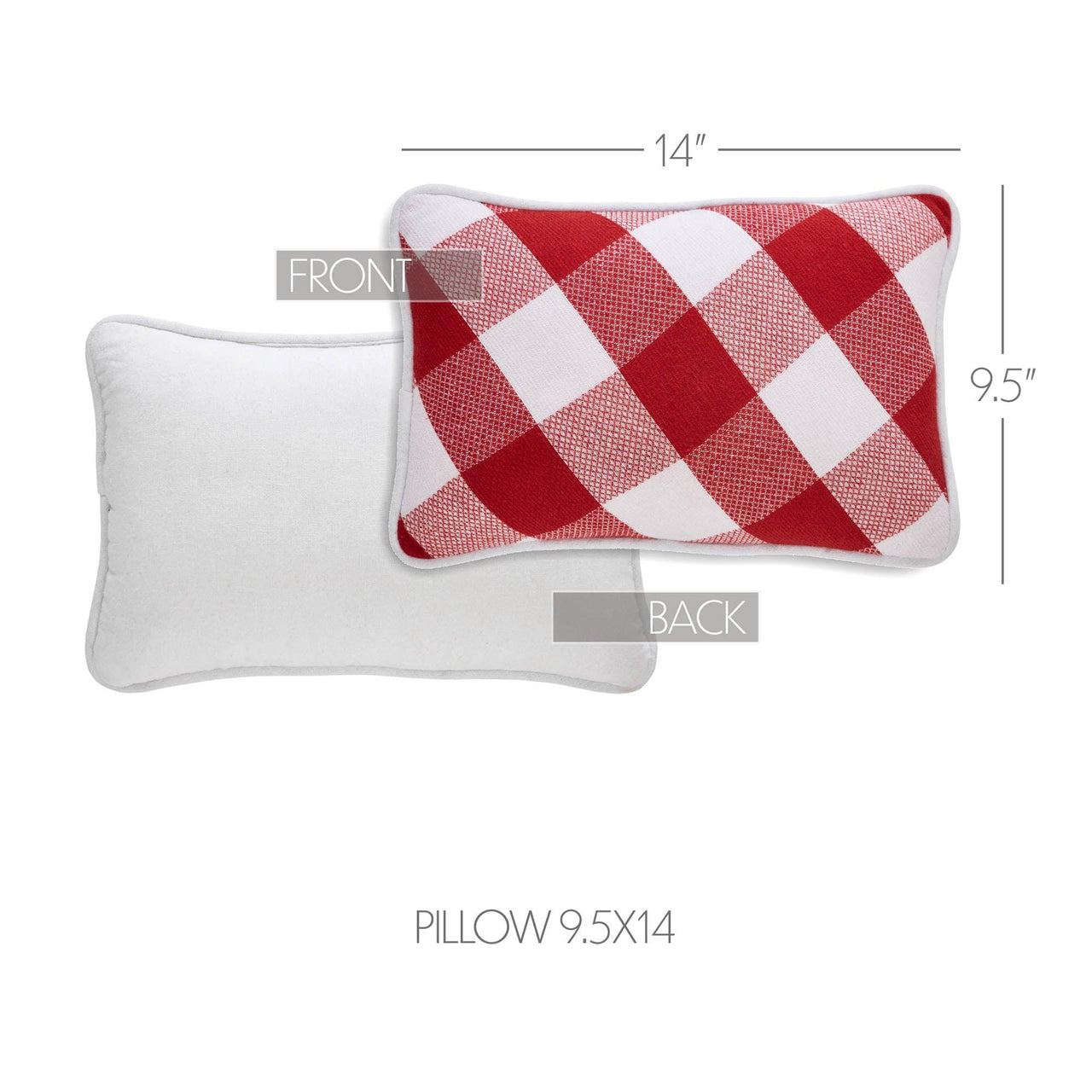 Annie Red Check Pillow 9.5x14 - The Fox Decor